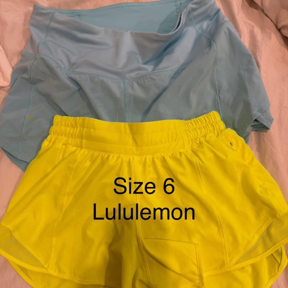 Lululemon Athletica Yellow and Blue Athletic Shorts